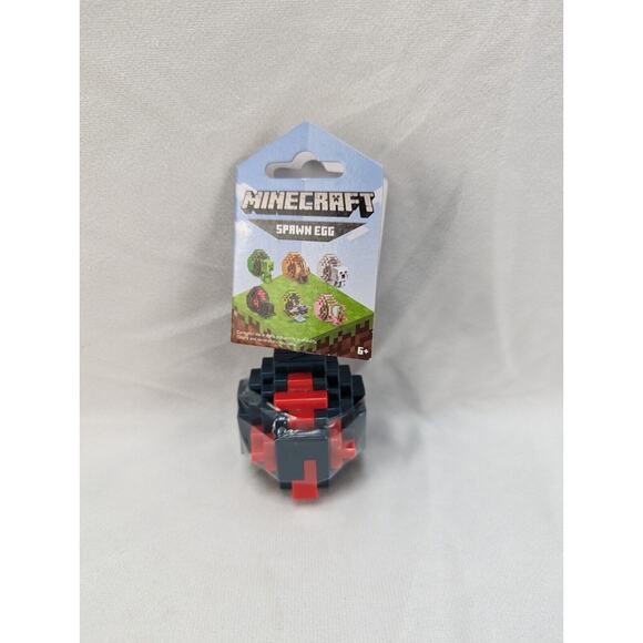 Mattel Minecraft Spawn Egg w/ Mini Figure Inside - CAVE SPIDER (Black & Red Egg) - Picture 1 of 7